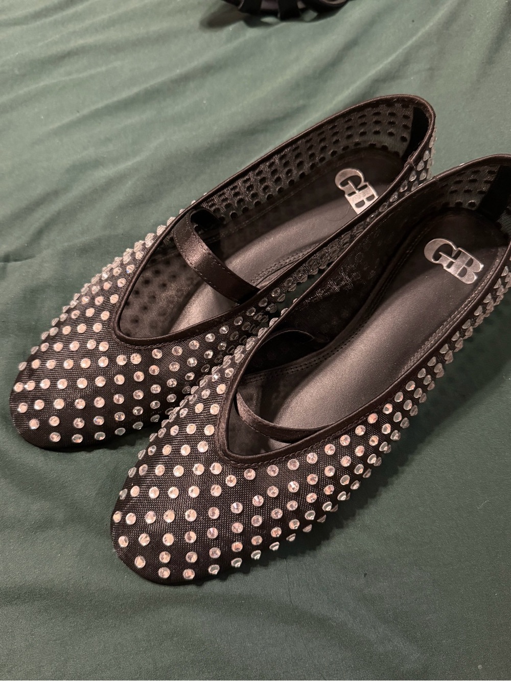 Gianni Bini Black Studded Mary Jane Flats